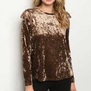 New Junior's Boutique mocha brown velvet long